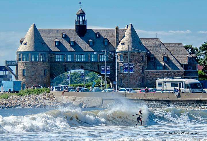 Narragansett Town Beach and the historic Towers