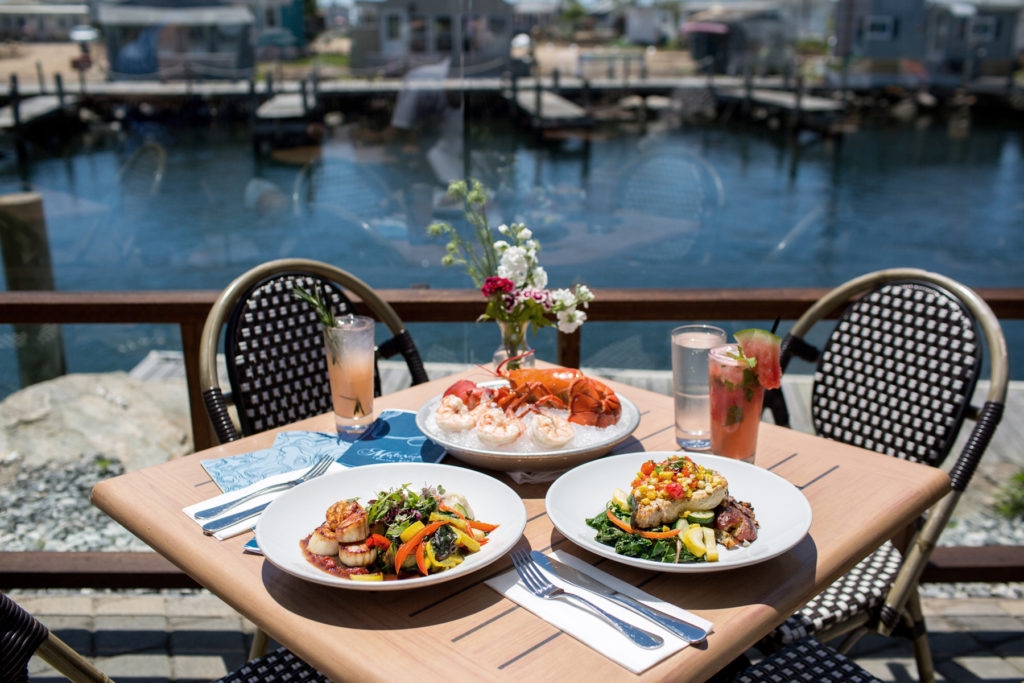 Seafood dishes overlooking the water at Matunuck Oyster Bar