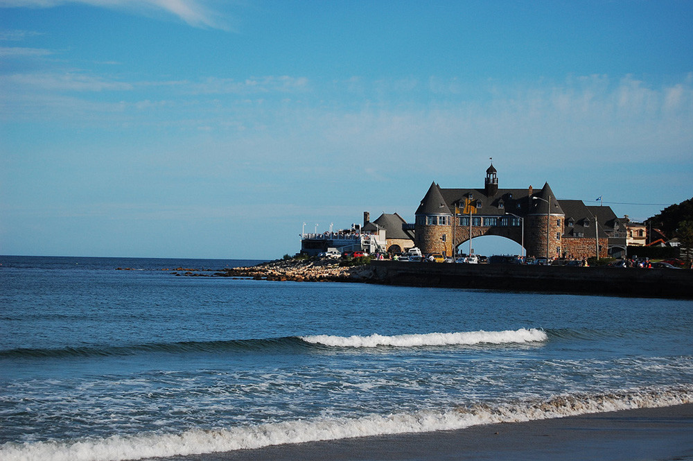 Narragansett Town Beach and the historic Towers