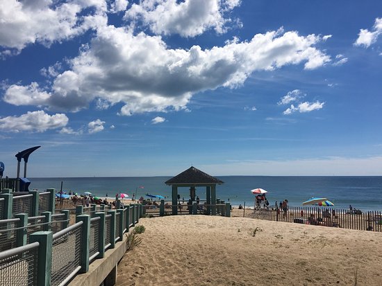 Misquamicut State Beach under a blue summer sky